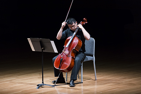 Frost student performing on stage